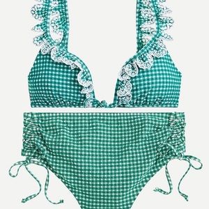 J.Crew French Bikini set in textured gingham